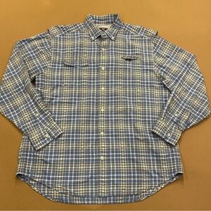 Men’s Vineyard Vines Plaid Performance Nylon/Polyester Fishing Shirt Size Large